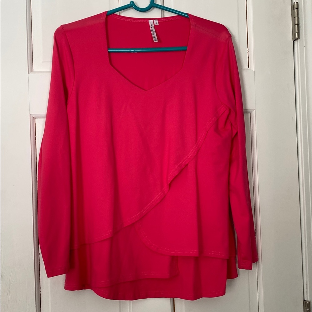 Lulu-B Vibrant Pink Long Sleeve Top
